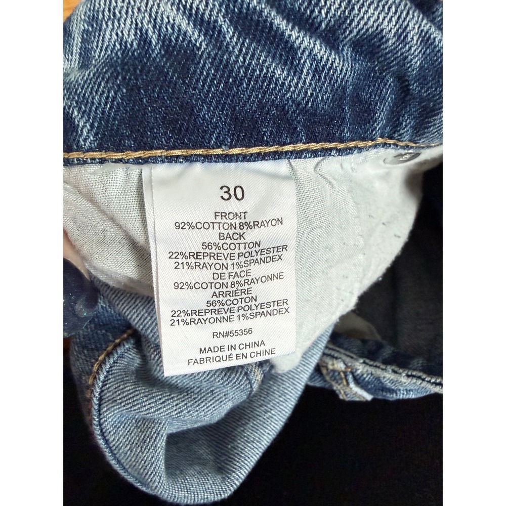 Blue Revival high rise wide leg cargo jeans denim - Picture 4 of 7